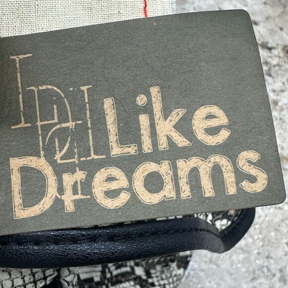 Like Dreams Backpack Womens Black Cream Python Print Zipper Pocket Polyester NWT - Picture 13 of 13